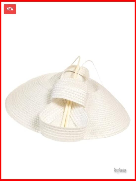Straw Derby Hat with Feather Fascinator for Weddings & Parties main image 4
